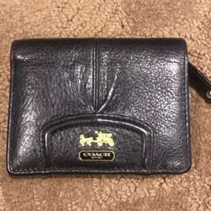 Black leather coach wallet